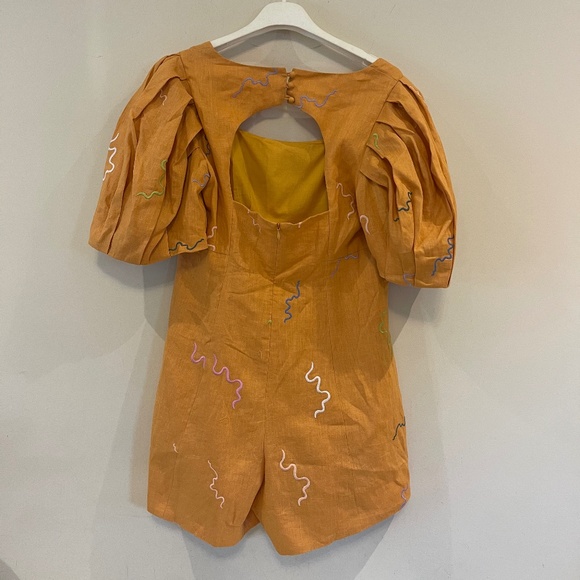 ALEMAIS Sundance embroidered puff-sleeve playsuit AU10/S - Picture 8 of 11